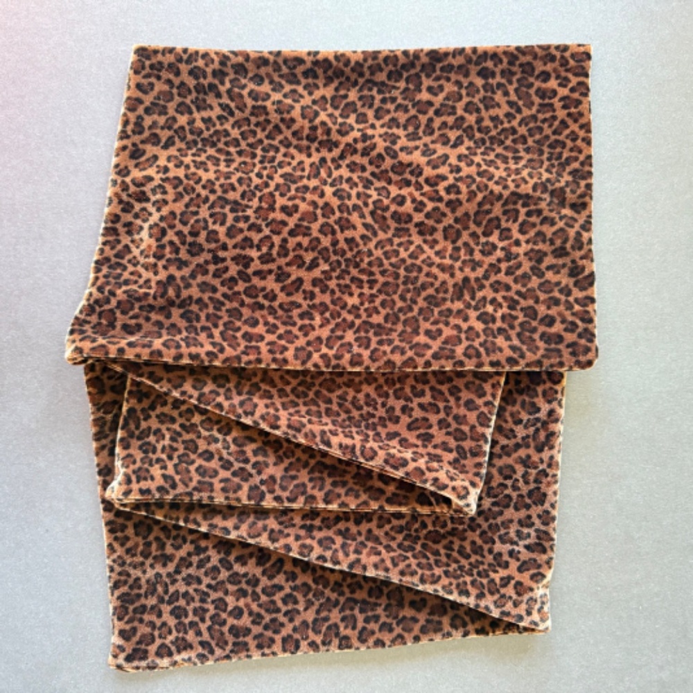 VINTAGE ANN TAYLOR Scarf Animal Print Velvet Oblong - Picture 3 of 6